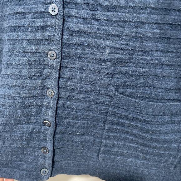 Twee Mansted Womens Textured Knit Cardigan Sweater Size Medium Blue Polka Dots - Picture 5 of 8